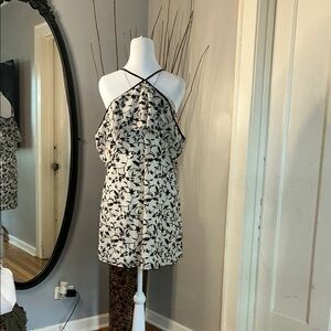 Elegant Black and White Midi Dress